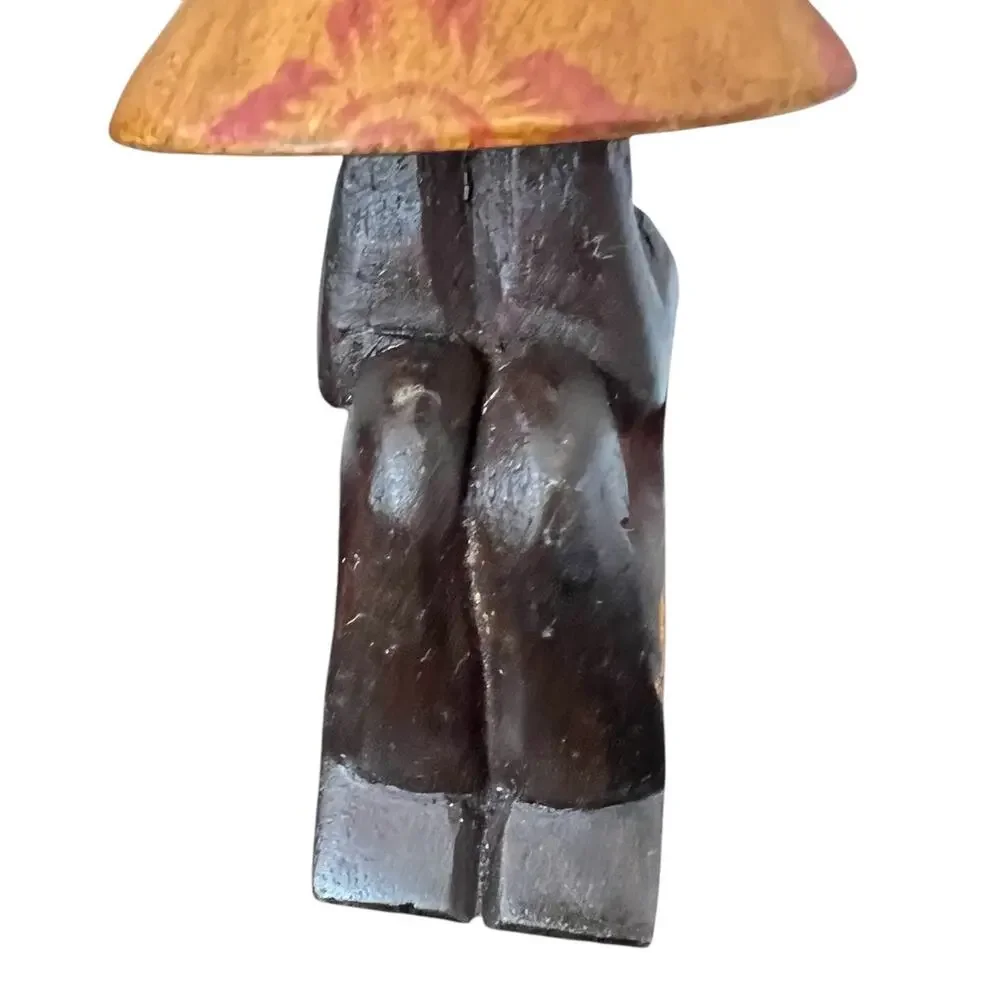 PIER 1 IMPORTS Wooden Carved Napkin Rings Asian SET OF 4 RICE HAT 1717-33